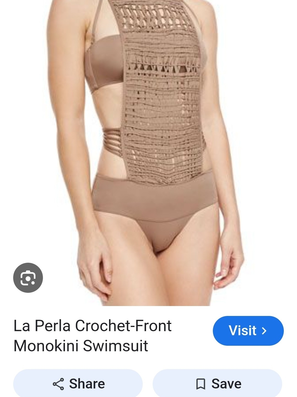 La Perla Taupe Crochet Monokini with Strappy Sides